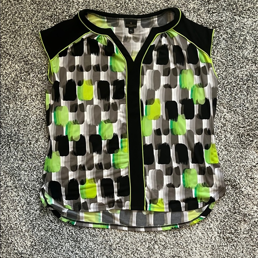Worthington Petite XL  Stylish Women's Top in Black and Green